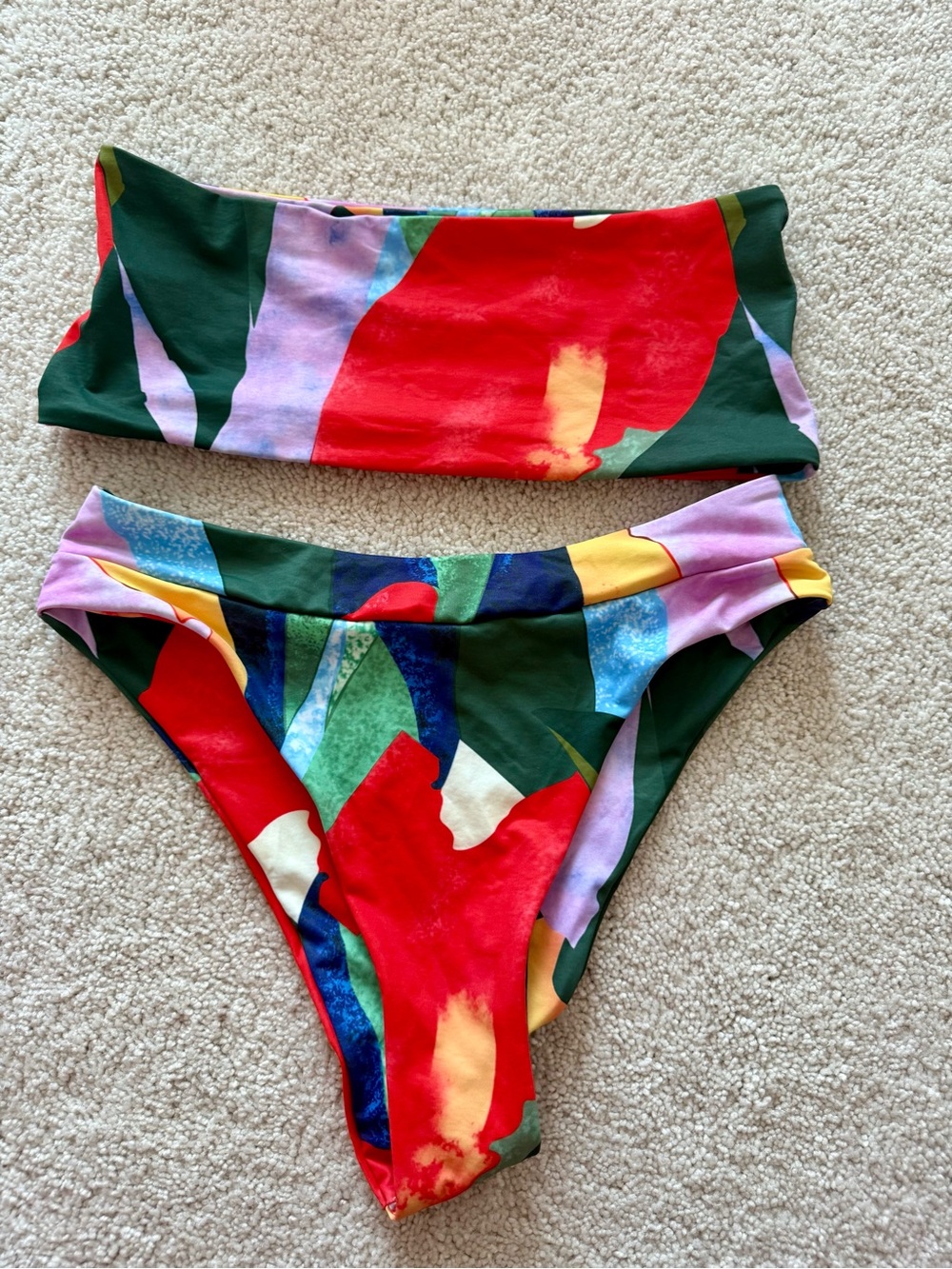 Colorblock Abstract Print Bikini Set - Picture 7 of 7